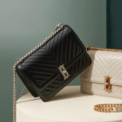 JOELLE QUILTING MD 체인 숄더 BK (JHNCHA9AF701BK010)